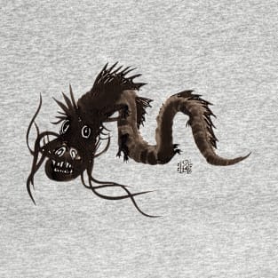 Head first black dragon ink painting T-Shirt